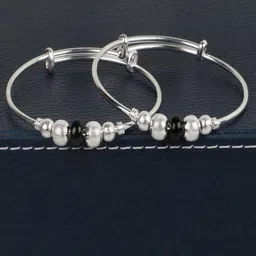 Silver Chest Kids Set Of 2 Sterling Silver Beaded Bangles-image-1