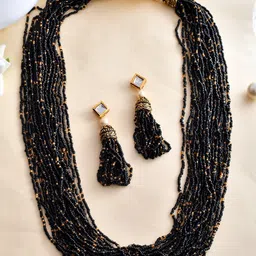 Shoshaa Gold Plated Kundan Studded & Beaded Jewellery Set-picture-32