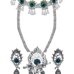 JMBW INTERNATIONAL Oxidized Silver Necklace & Earrings-picture-29