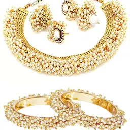 YouBella Gold-Plated Beaded Jewellery Set-image-9