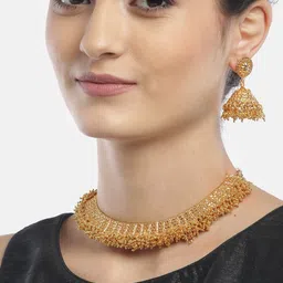 DIVASTRI Gold Plated Beaded Jewellery Set-image-1