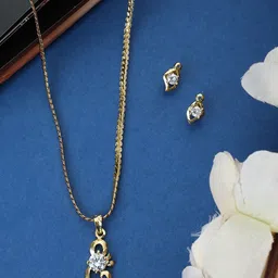 Bhana Fashion Gold-Plated White AD Stone Studded Jewellery Set-picture-40