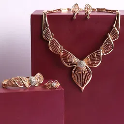 SOHI Women Gold-Plated White Stone Studded Jewellery Set-image-74
