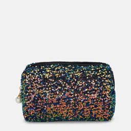 Forever Glam by Pantaloons Women Navy Blue Embellished Sequence Waist Pouch-image-32