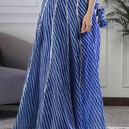 NEUDIS Lehariya Printed Flared Maxi Lehenga Skirt-picture-8