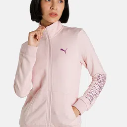 Puma Women Pink PUMA Graphic Regular Fit Jacket-picture-6