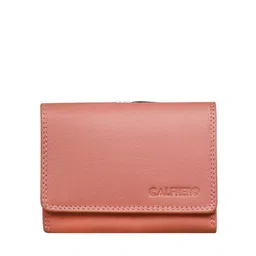 CALFNERO Women Rose Solid Leather Two Fold Wallet image 1