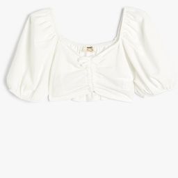 Koton Girls V-Neck Short Sleeves Casual Top-picture-35