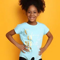 V-Mart Girls Typography Printed Cotton T-shirt-picture-28