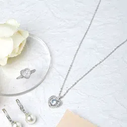 JOKER & WITCH Silver-Plated Stone-Studded Jewellery Set-picture-23