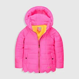 Cherry Crumble Girls Pink Windcheater Puffer Jacket-picture-42