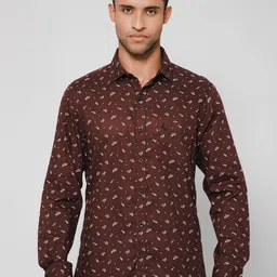 Cantabil Floral Printed Spread Collar Cotton Casual Shirt-image-2
