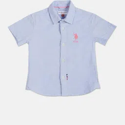U.S. Polo Assn. Kids Boys Spread Collar Oxford Cotton Casual Shirt-picture-39