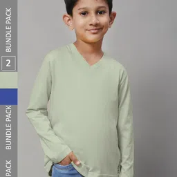 Friskers Boys Pack Of 2 V-Neck Pure Cotton T-shirts-picture-13