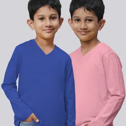 Friskers Boys Pack Of 2 V-Neck Pure Cotton T-shirts-picture-38