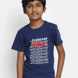V-Mart Boys Typography Printed Cotton T-shirt image 1