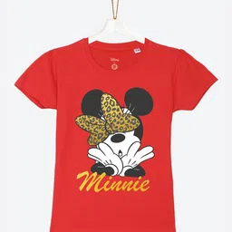 YK Disney Girls Red Minnie Mouse Printed T-shirt-image-37