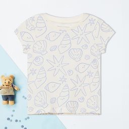 max Girls Printed Extended Sleeves Raw Edge T-shirt-image-109