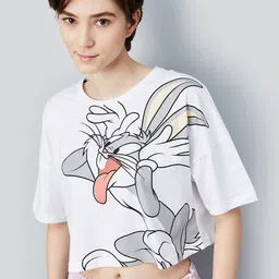 max Women Printed Extended Sleeves Raw Edge T-shirt-picture-56