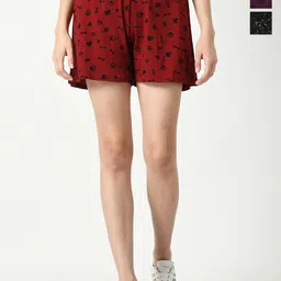 BAESD Women Pack Of 3 Conversational Printed Pure Cotton High-Rise Hot Pants-image-53