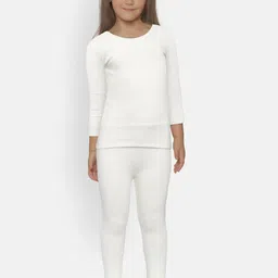 Kanvin Girls White Self Design Thermal Set-picture-46