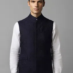 Louis Philippe Jacquard Woven Design Slim Fit Nehru Jacket-picture-33