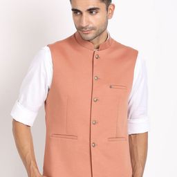 Turtle Men Mandarin Collar Slim-Fit Woven Nehru Jacket-picture-43