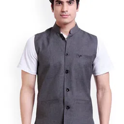 Vandnam Fabrics Men Grey nightshadow blue Crop Tailored Jacket-picture-25