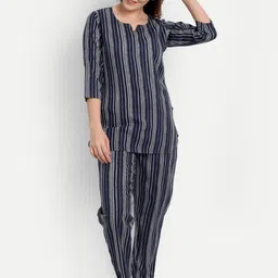 githaan Women Striped Night Suit-image-62