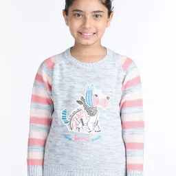 Wingsfield Girls Applique Detail Acrylic Pullover-image-21