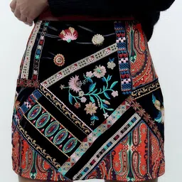 LULU & SKY Ethnic Printed MIni Straight Skirt-picture-13
