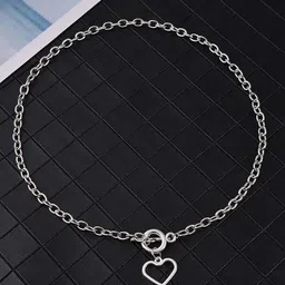 DESTINY JEWELS Silver-Plated Heart Shape Chain-image-79