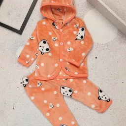 V-Mart Infants Converstional Printed Hooded Pure Cotton Sweater With Trouser-picture-18