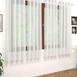 Story@home White Set of 4 Striped Sheer Window Curtain-picture-38