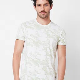SPYKAR Abstract Printed Round Neck Cotton Slim Fit T-shirt-picture-44
