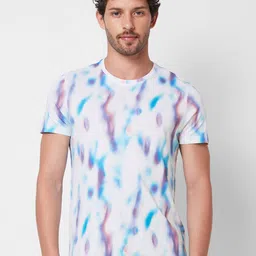 SPYKAR Abstract Printed Cotton Slim Fit T-shirt-image-19