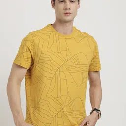 Turtle Round Neck Printed Slim Fit Cotton T-shirt-picture-34