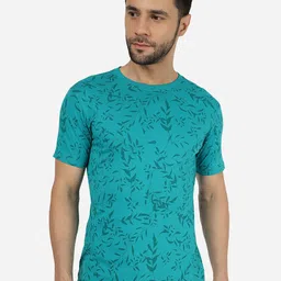 Greenfibre Floral Printed Round Neck Slim Fit T-shirt-picture-32