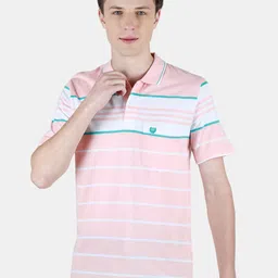 Duke Striped Cotton Polo Collar Short Sleeves Pockets Slim Fit Casual T-shirt-picture-35