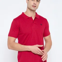 Duke Men Conversational Printed Polo Collar Cut Outs Slim Fit T-shirt-image-21