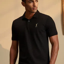 Peter England Casuals Polo Collar Slim Fit Pure Cotton T-shirt-picture-25