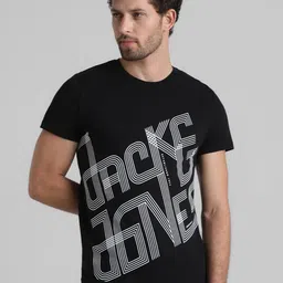 Jack & Jones Typography Printed Pure Cotton Slim Fit T-shirt-picture-27