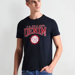 U.S. Polo Assn. Denim Co. Typography Printed Slim Fit Cotton T-shirt image 1