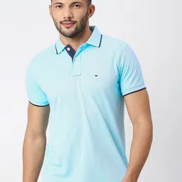 Basics Polo Collar Embroidered Pure Cotton Slim Fit T-Shirt image 1