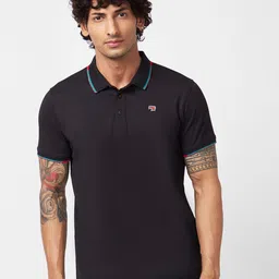 SPYKAR Polo Collar Slim Fit Cotton Casual T-Shirt-image-2
