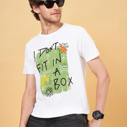 People White & Green Typography Printed Slim Fit Pure Cotton T-shirt-picture-44
