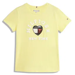 Tommy Hilfiger Girls Typography Embroidered Slim Fit Pure Cotton T-shirt-picture-29