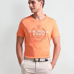 U.S. Polo Assn. Denim Co. Men Typography Printed Round Neck Slim Fit T-shirt image 1