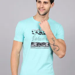 Rodamo Men Green Typography Printed Slim Fit T-shirt-picture-29