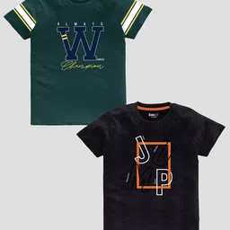 BAESD Boys Pack Of 2 Slim Fit Typography Printed Pure Cotton Casual T-shirt-picture-35